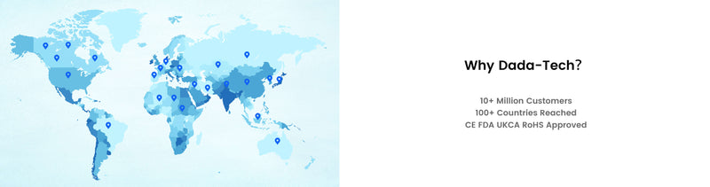 blue earth map with locate icon, why dada-tech