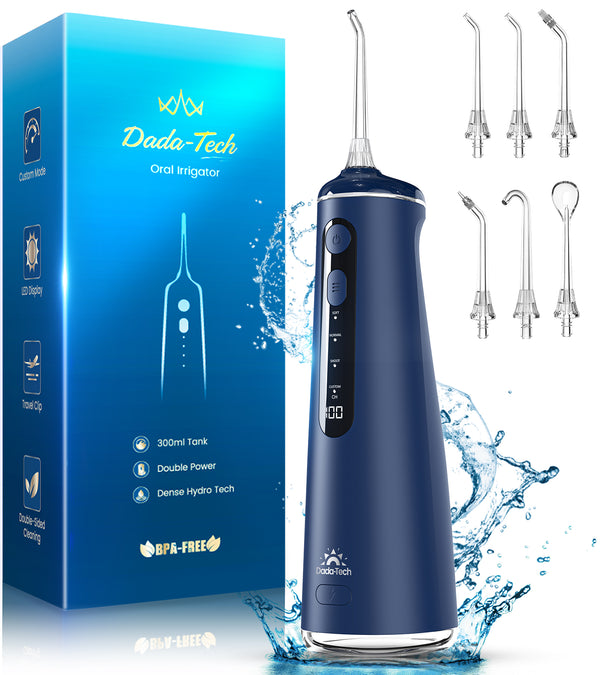 Water Flosser for Teeth, Cordless Oral Irrigator Portable Dental Cleaner Picks with 8 DIY Modes 7 Jets 300ml Tank, Rechargeable