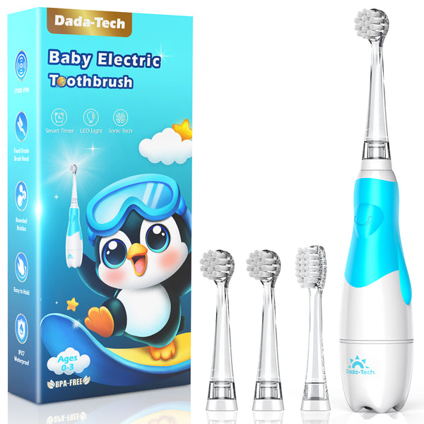 Dada-Tech Baby Electric Toothbrush, Pink and Blue